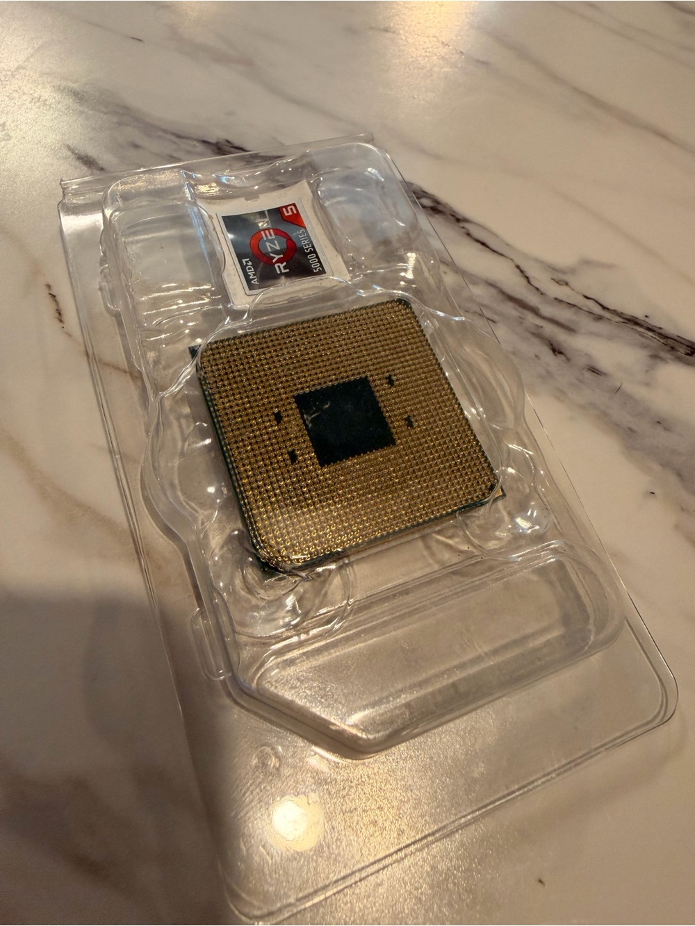 AMD CPU Processor with Gold Pin Grid and Black Center